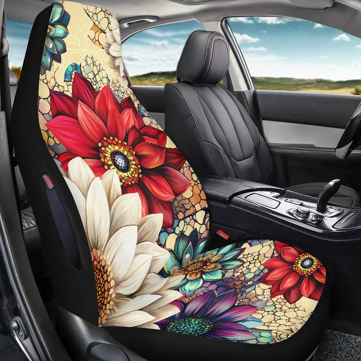 Waterproof version car front seat cover (with airbag hole)