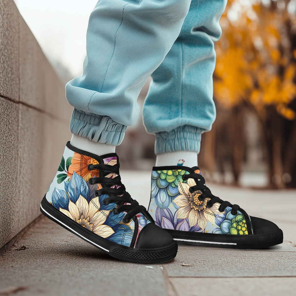 Children's high top canvas shoes