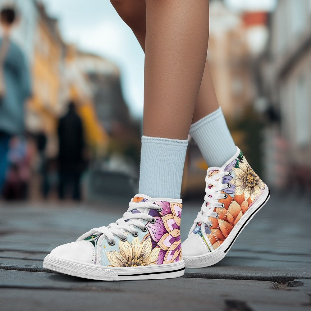 Children's high top canvas shoes