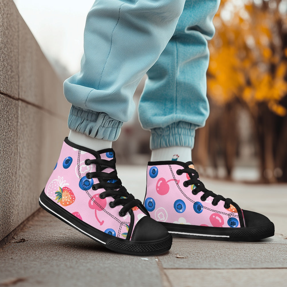 Children's high top canvas shoes