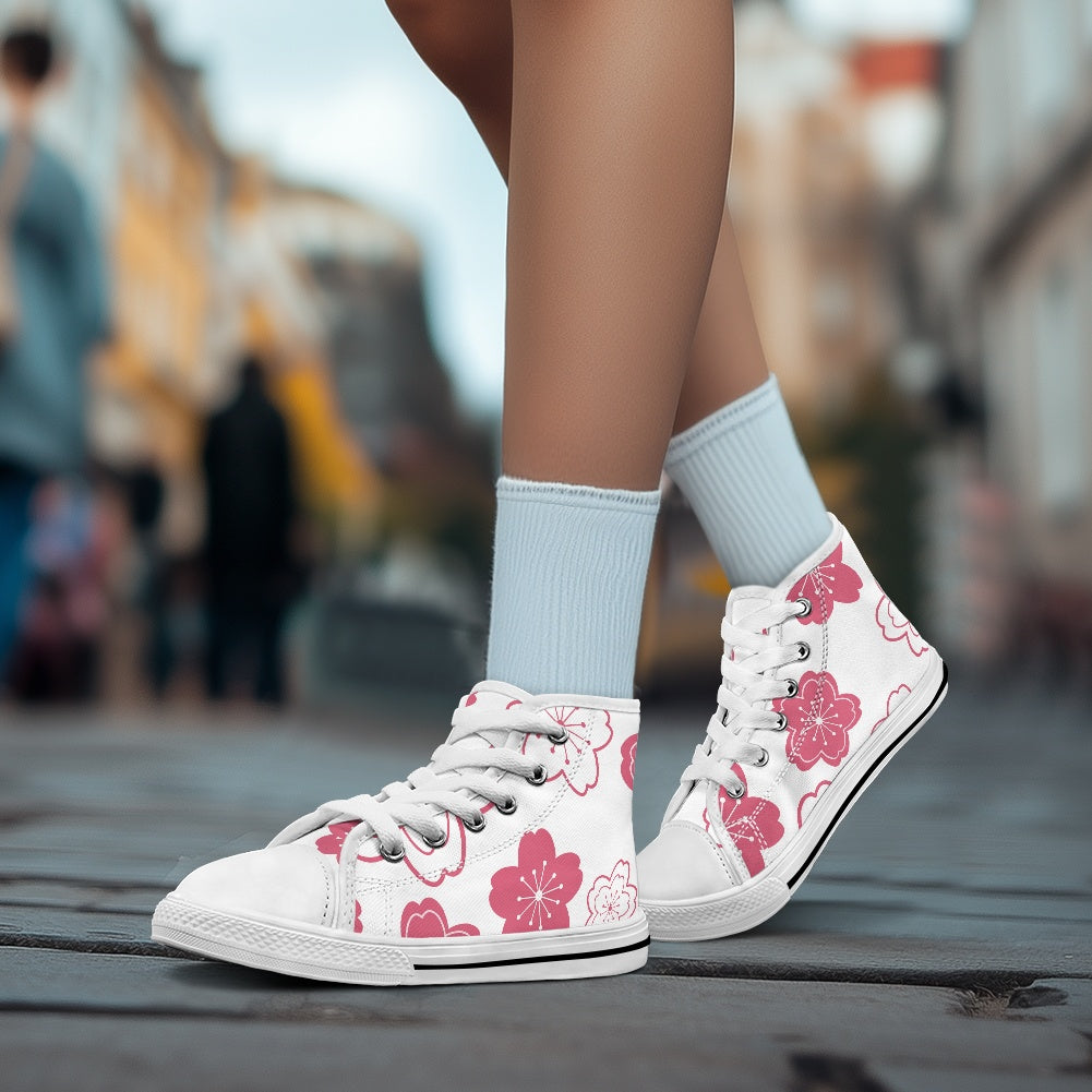 Children's high top canvas shoes