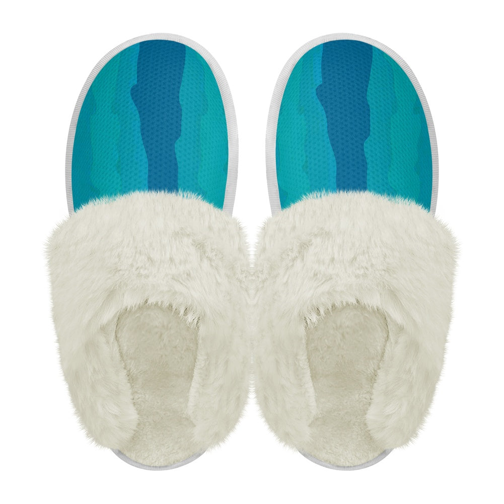 Cotton slippers with fur edges