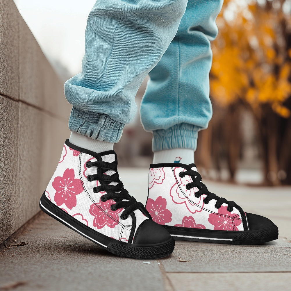 Children's high top canvas shoes