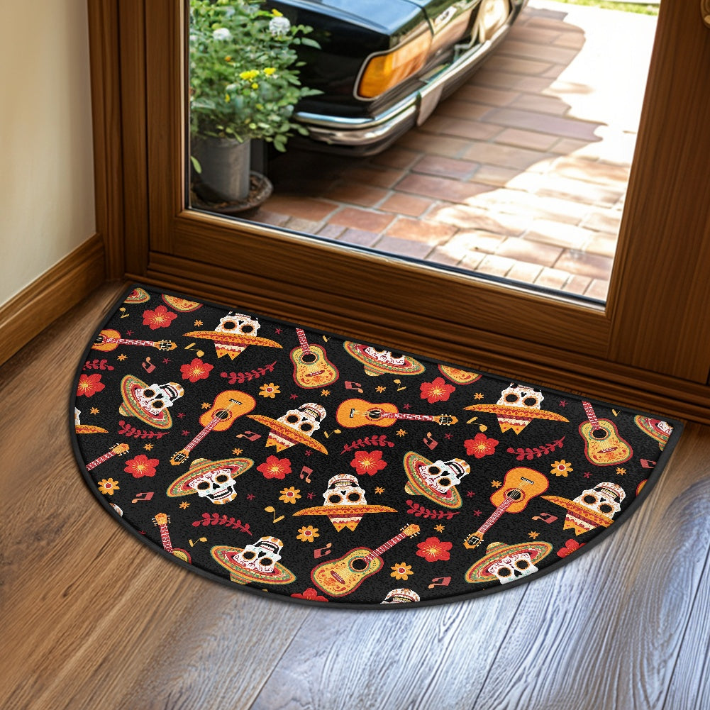 Semi-circular floor mat