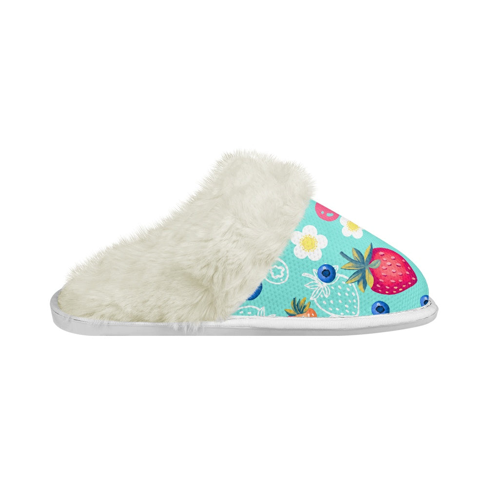 Cotton slippers with fur edges