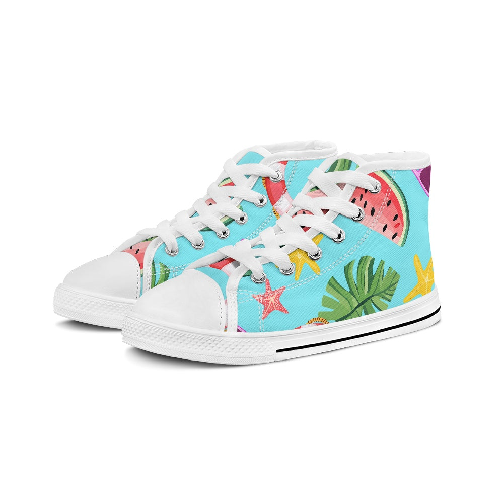 Children's high top canvas shoes