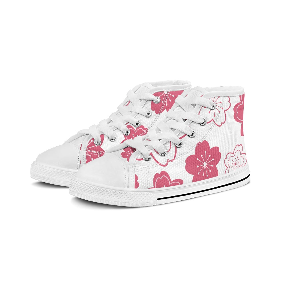 Children's high top canvas shoes