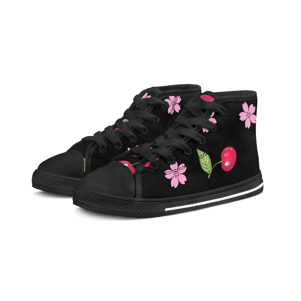 Children's high top canvas shoes