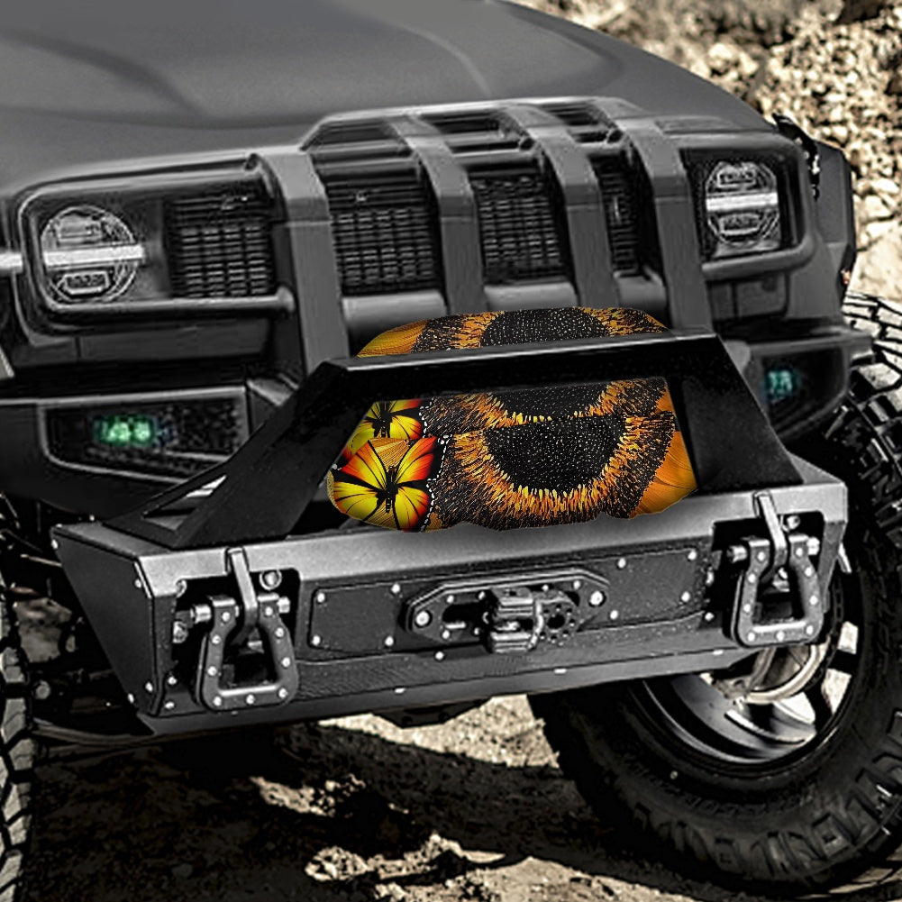 Off-road vehicle winch cover