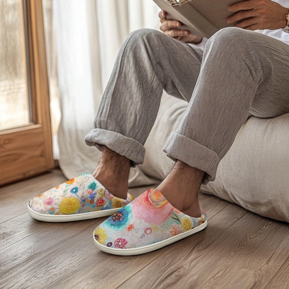 Fluffy cotton slippers