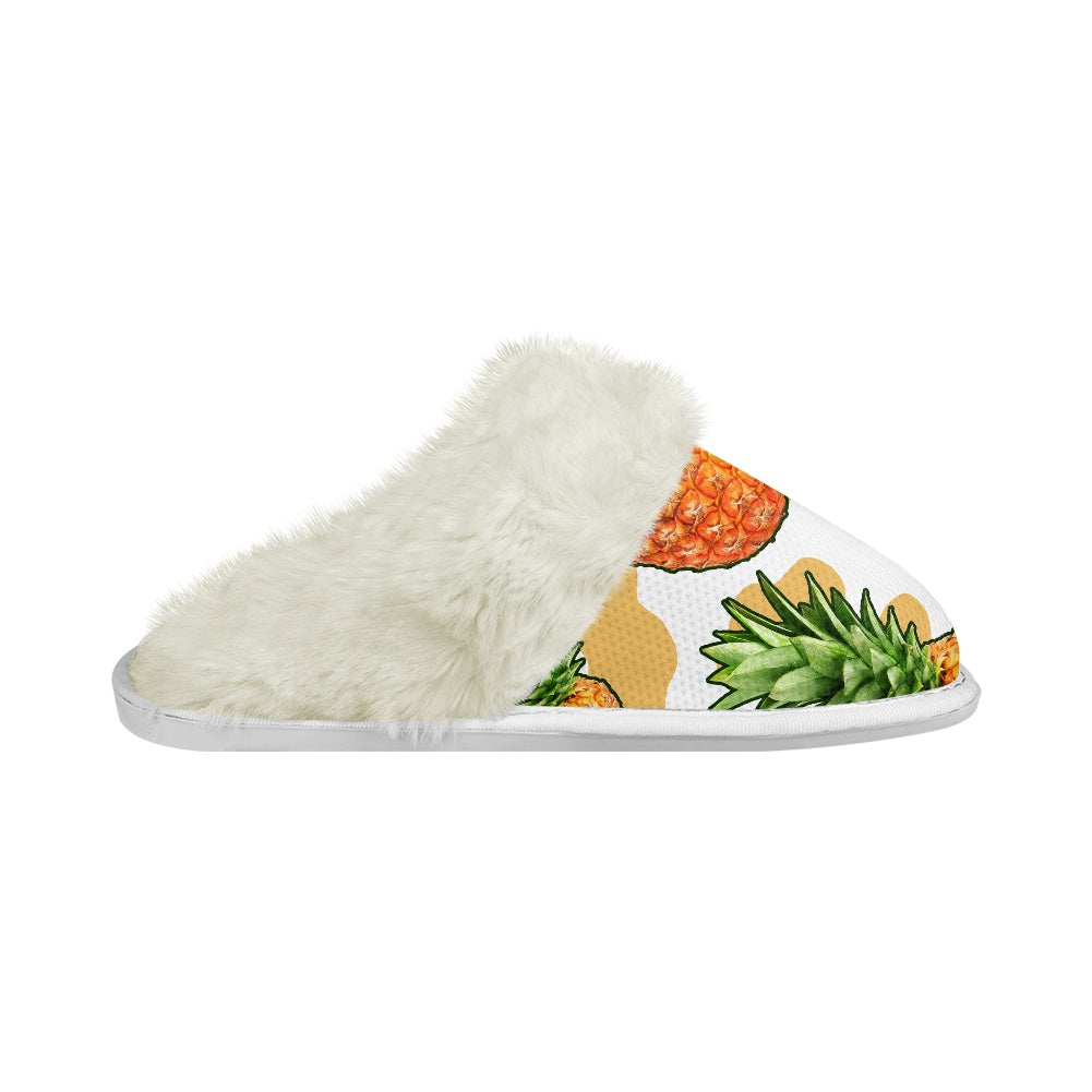 Cotton slippers with fur edges