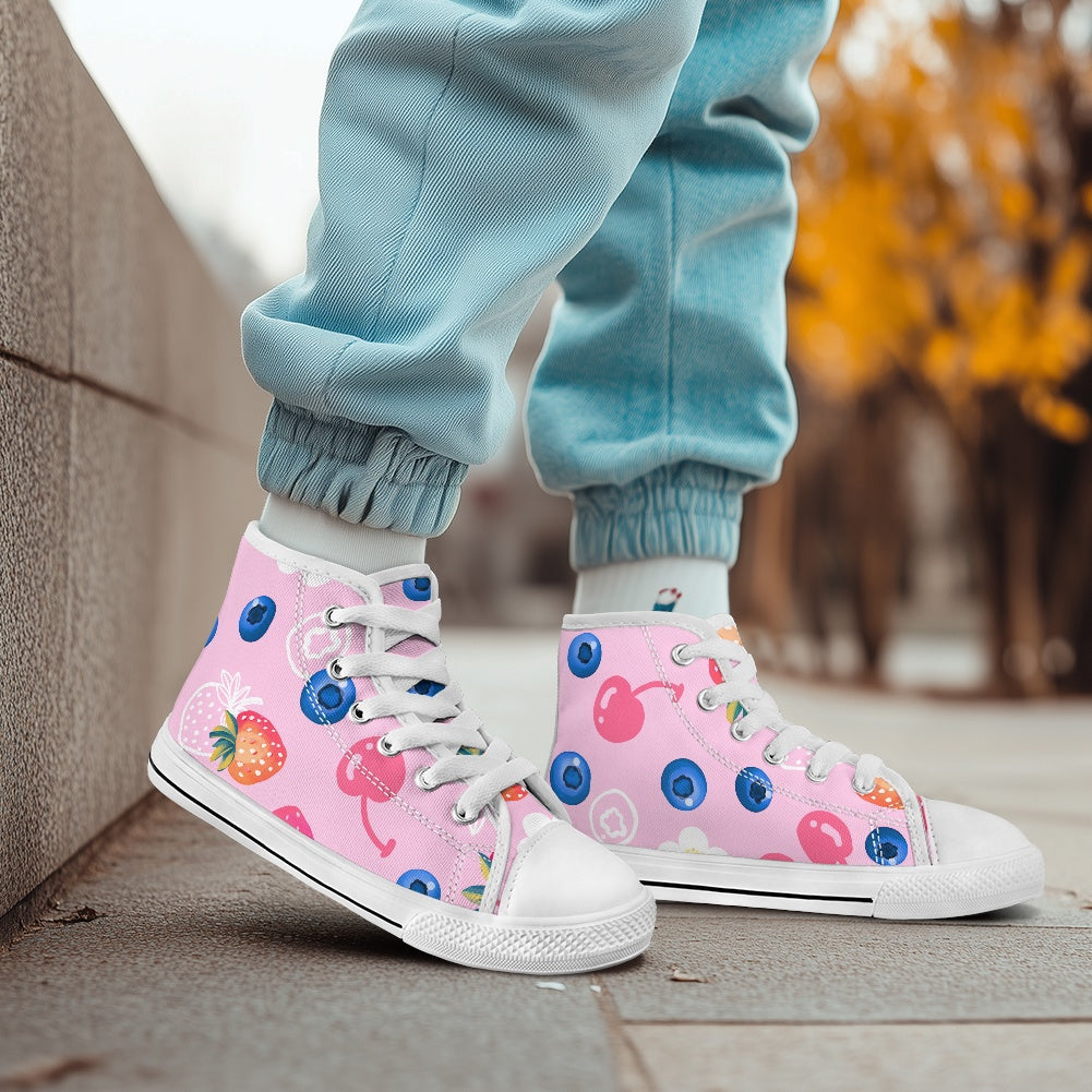 Children's high top canvas shoes