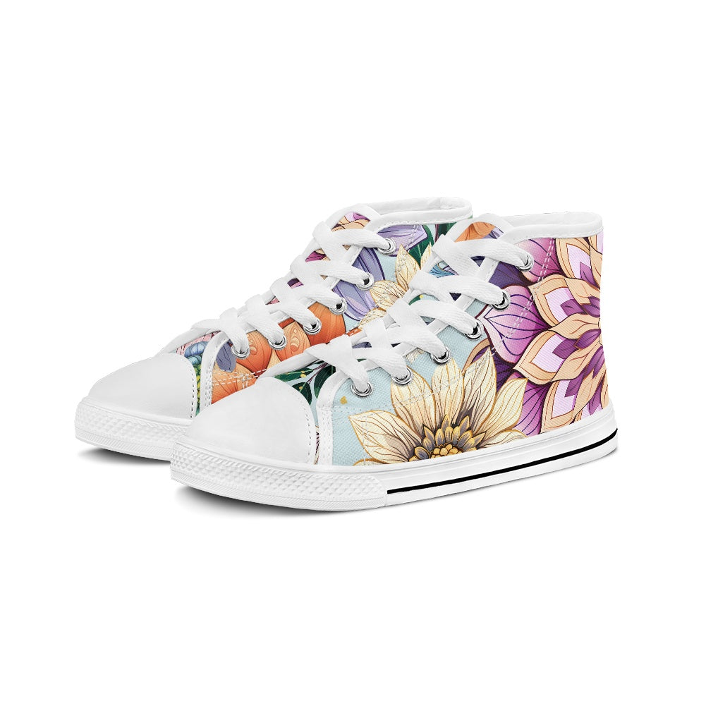 Children's high top canvas shoes