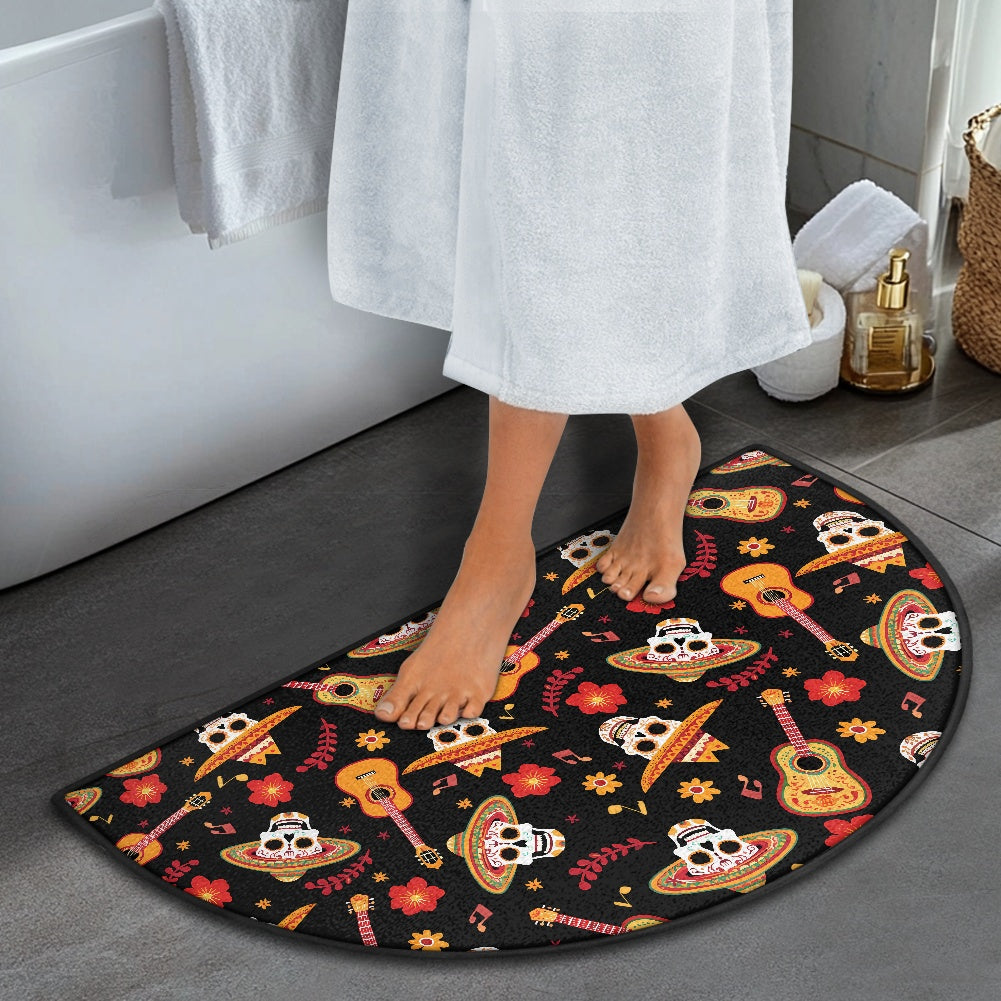 Semi-circular floor mat