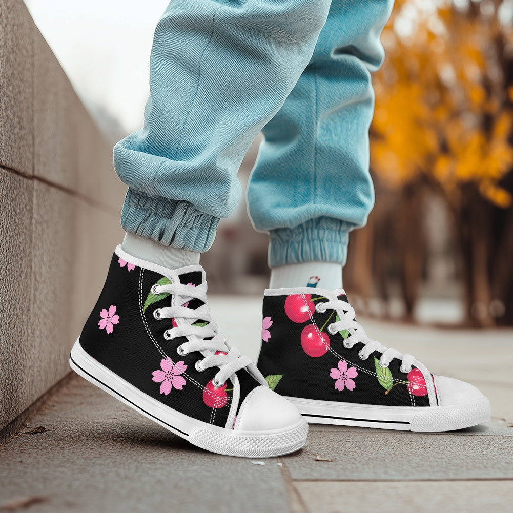 Children's high top canvas shoes