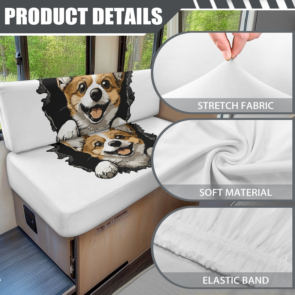 RV Sofa Split Seat Cover 2-Piece Set