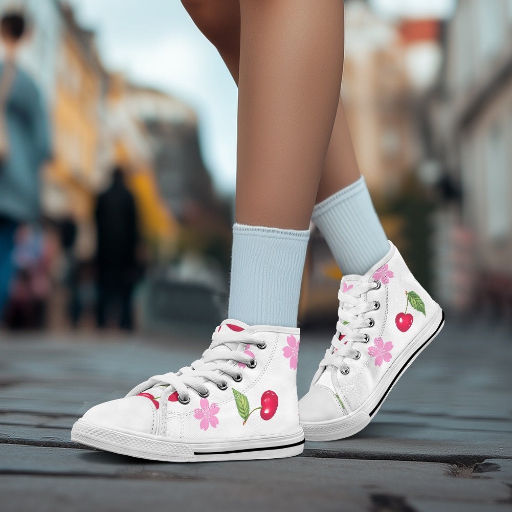 Children's high top canvas shoes