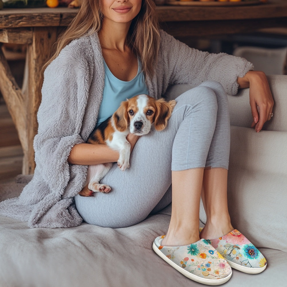 Fluffy cotton slippers