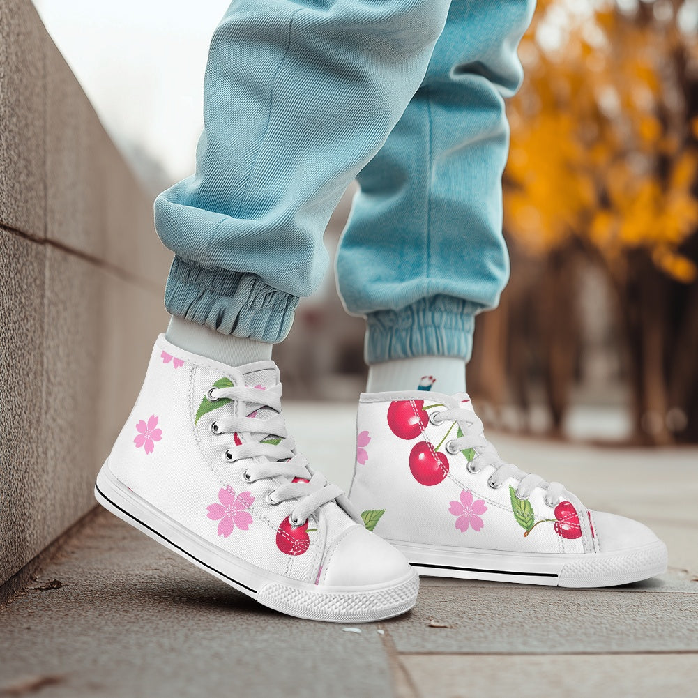 Children's high top canvas shoes