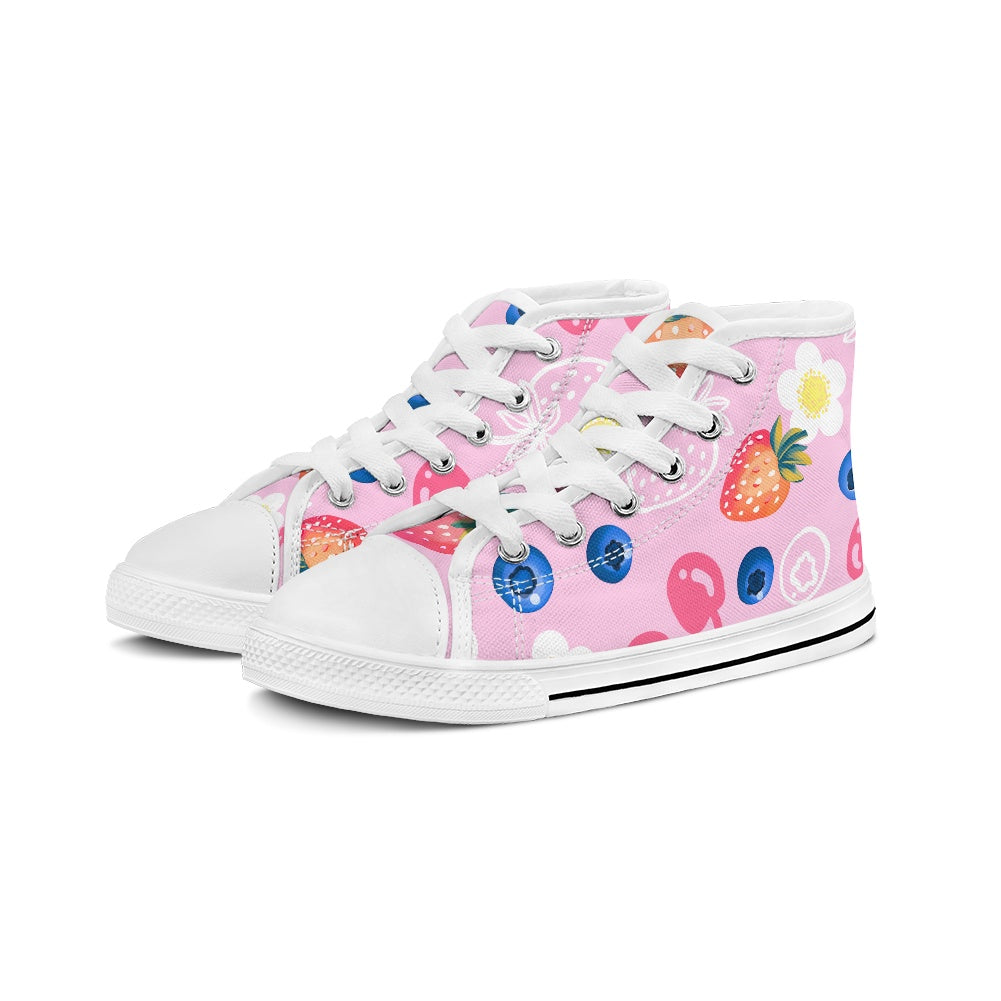 Children's high top canvas shoes