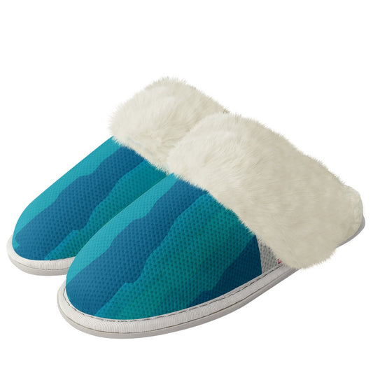 Cotton slippers with fur edges