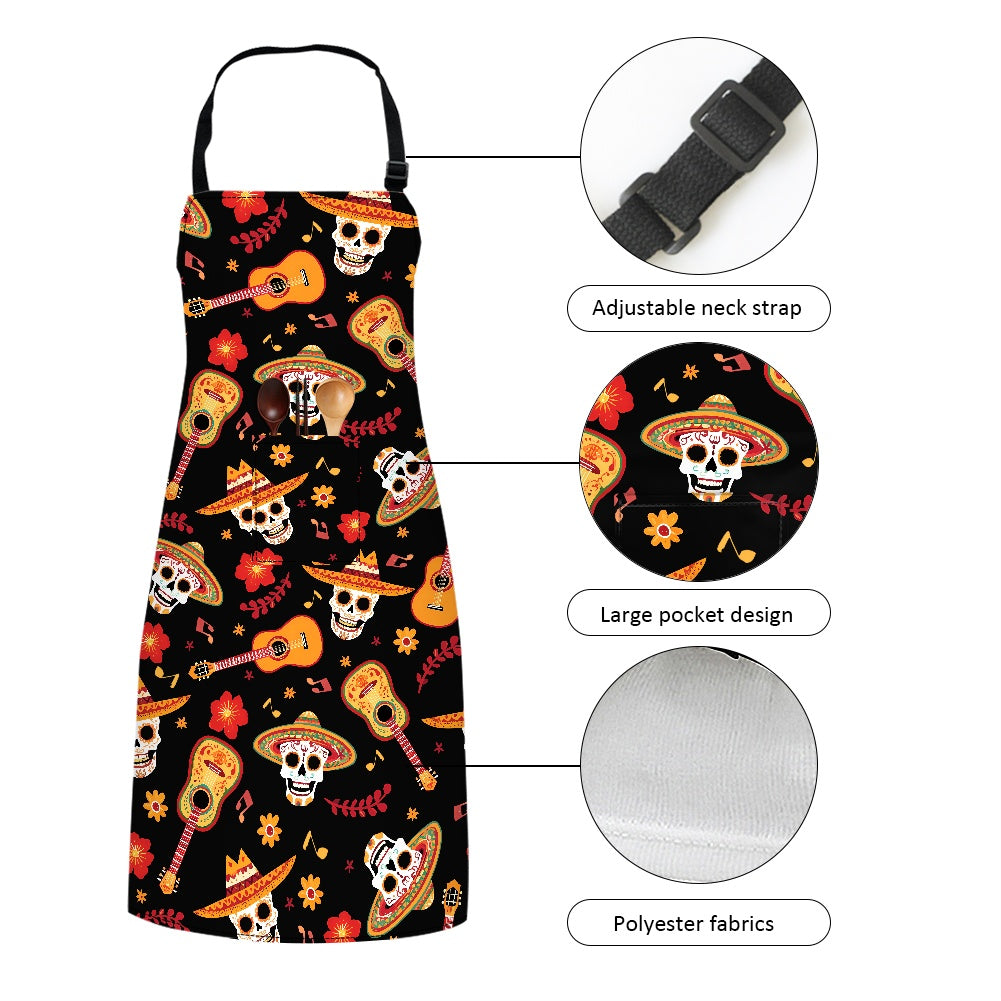 Long apron with pockets