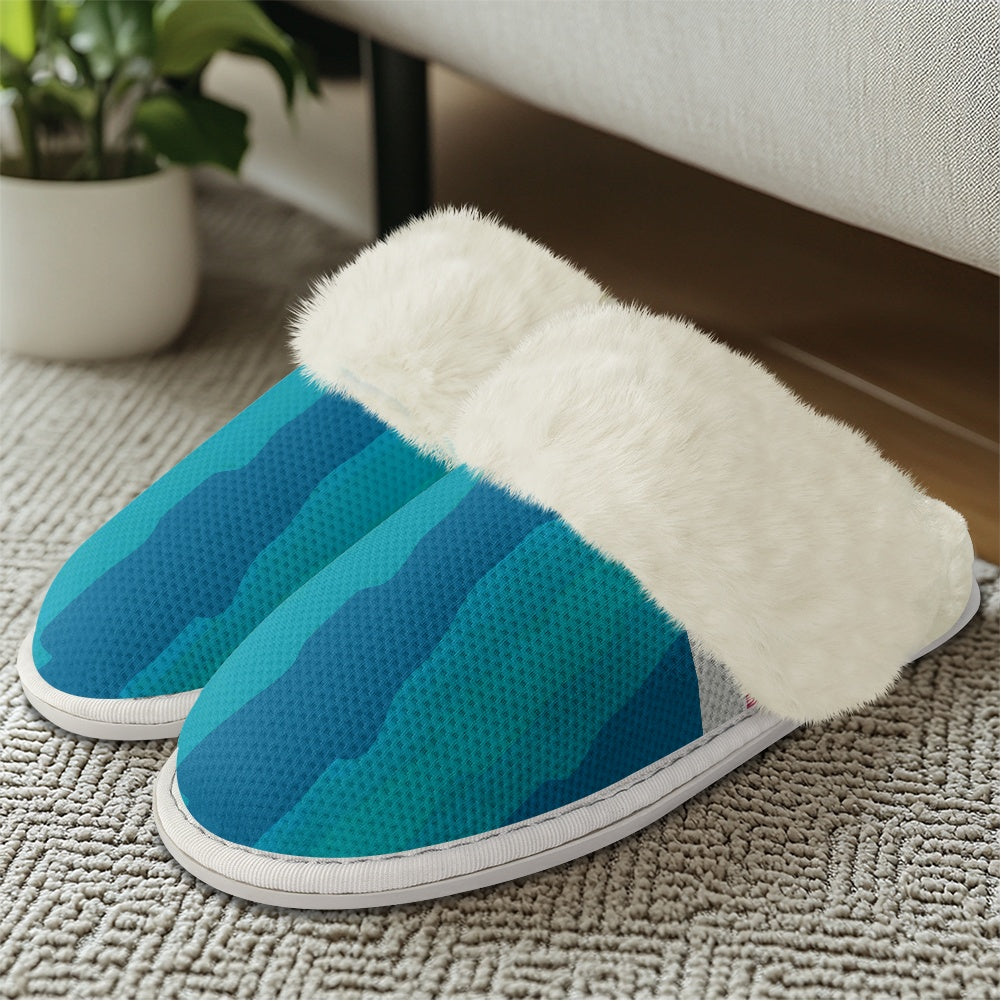 Cotton slippers with fur edges