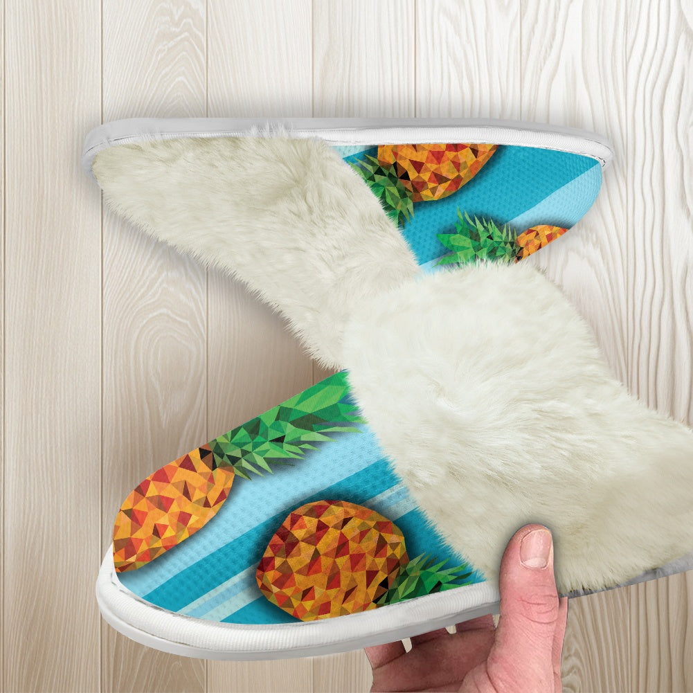 Cotton slippers with fur edges