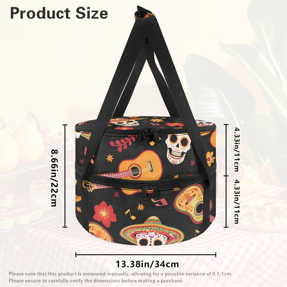 Double Layer Insulated Cooler Bag Round Bottom