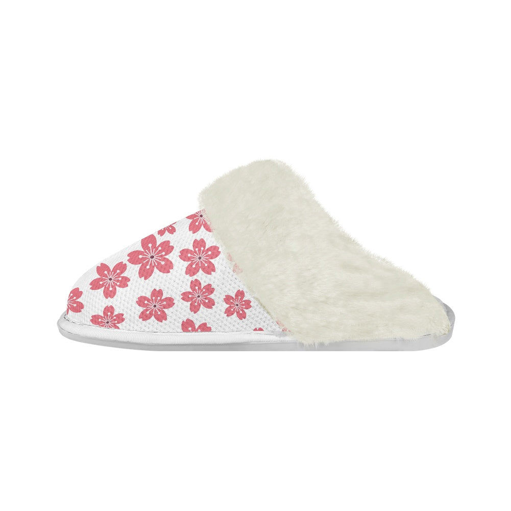 Cotton slippers with fur edges