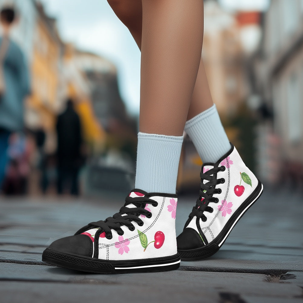 Children's high top canvas shoes