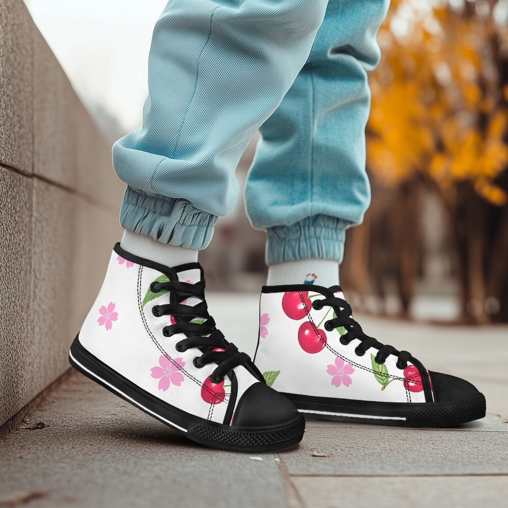 Children's high top canvas shoes