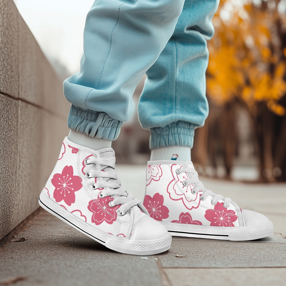 Children's high top canvas shoes